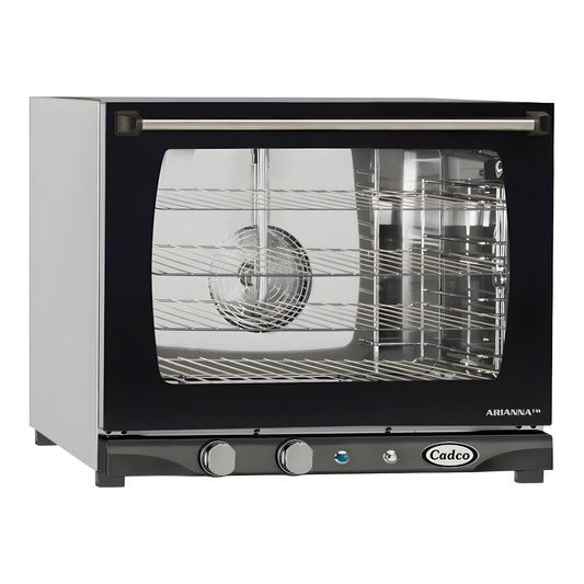 Cadco Bakerlux Station XAFT-03HS-GD 3-Shelf Half Size Heavy-Duty Digital Countertop Convection Oven with GO Control Panel - 120V - XAFT-03HS-GD