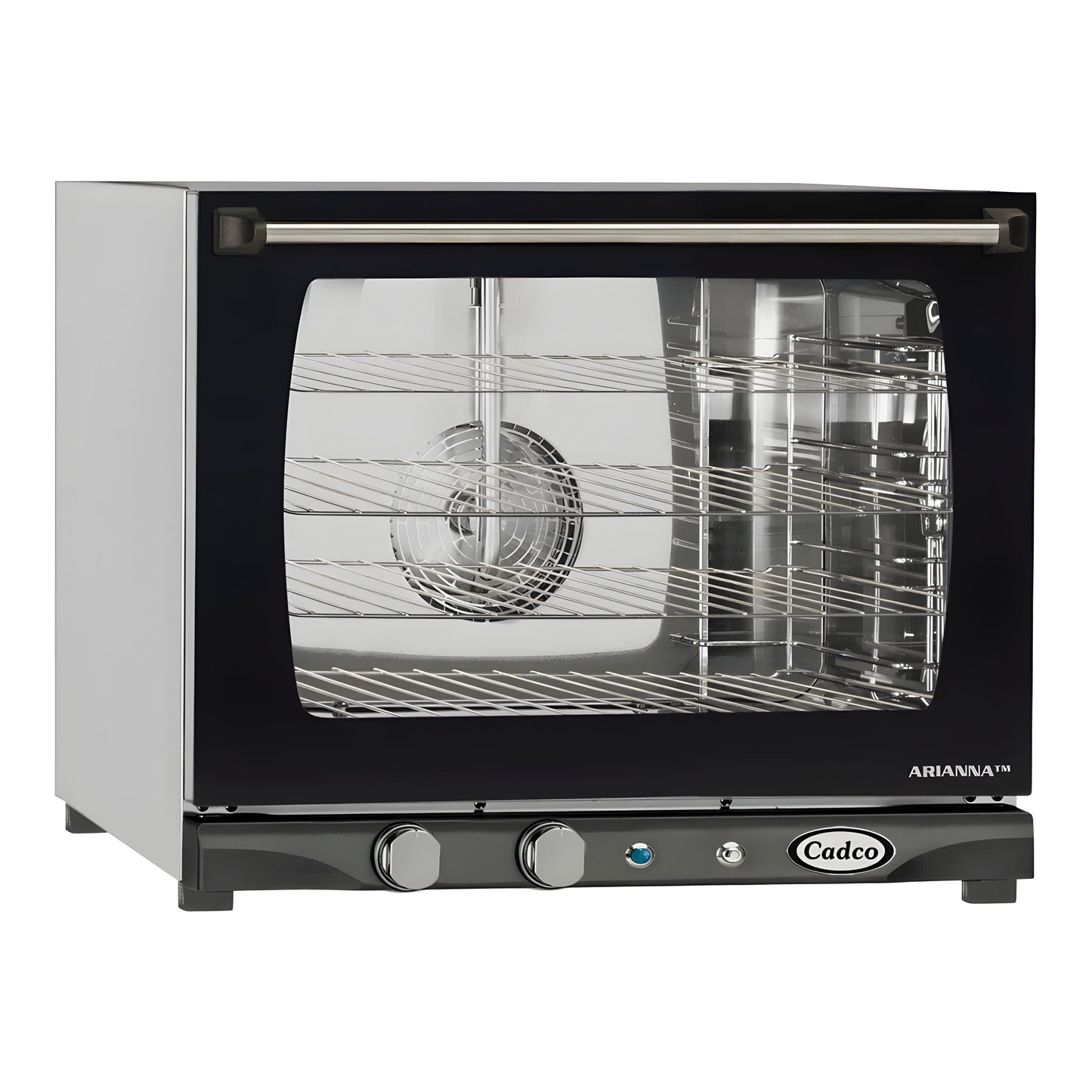 Cadco Bakerlux Station XAFT-03HS-GD 3-Shelf Half Size Heavy-Duty Digital Countertop Convection Oven with GO Control Panel - 120V - XAFT-03HS-GD