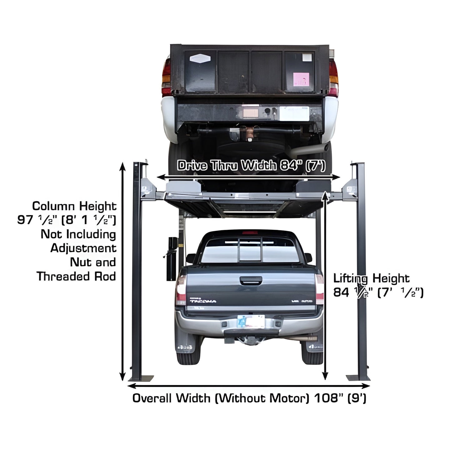 Atlas Garage PRO8000EXT-L 8,000 lb Extra Tall/Extra Long 4-Post Lift - ATEXH-PRO8000EXT-L-FPD