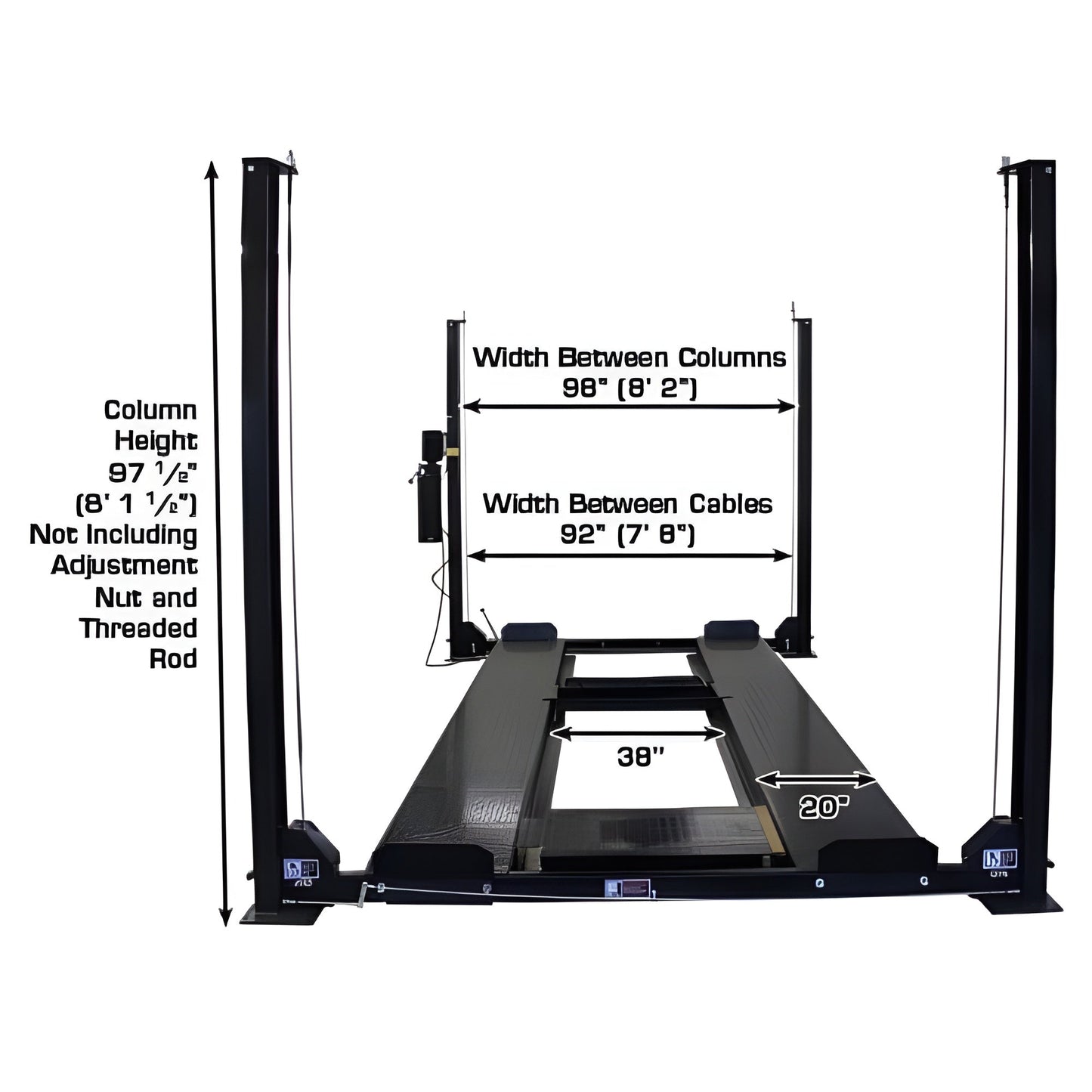 Atlas Garage PRO8000EXT-L 8,000 lb Extra Tall/Extra Long 4-Post Lift - ATEXH-PRO8000EXT-L-FPD
