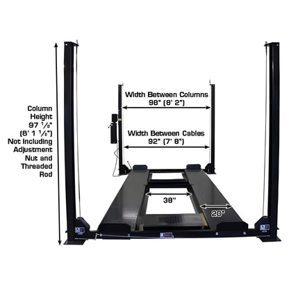 Atlas Garage PRO8000EXT-L 8,000 lb Extra Tall/Extra Long 4-Post Lift - ATEXH-PRO8000EXT-L-FPD