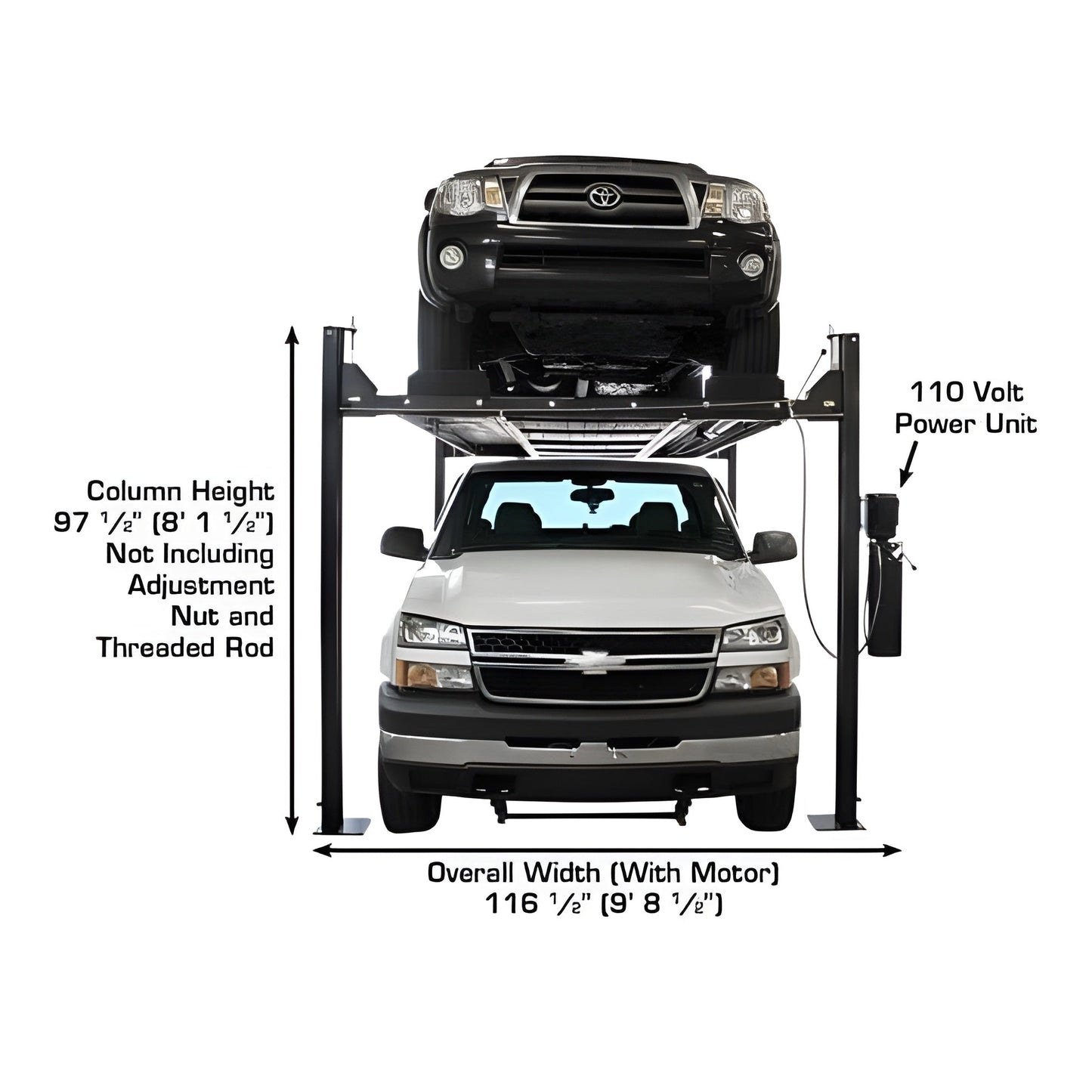 Atlas PRO8000EXT-L 4 Post Lift + RJ35 Sliding Jacks Combo - ATEXH-PRO8EXTL-COMBO-FPD