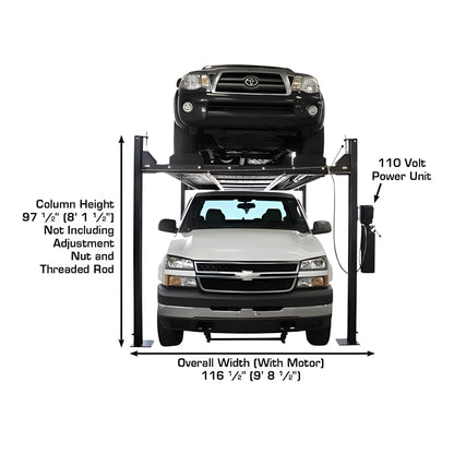 Atlas PRO8000EXT-L 4 Post Lift + RJ35 Sliding Jacks Combo - ATEXH-PRO8EXTL-COMBO-FPD
