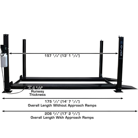 Atlas PRO8000 4 Post Lift + RJ35 Sliding Jacks Combo - ATEXH-PRO8-COMBO-FPD