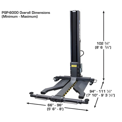 Atlas PSP-6000 6,000 lb Portable Single Post Lift - ATEXH-PSP-6000-FPD