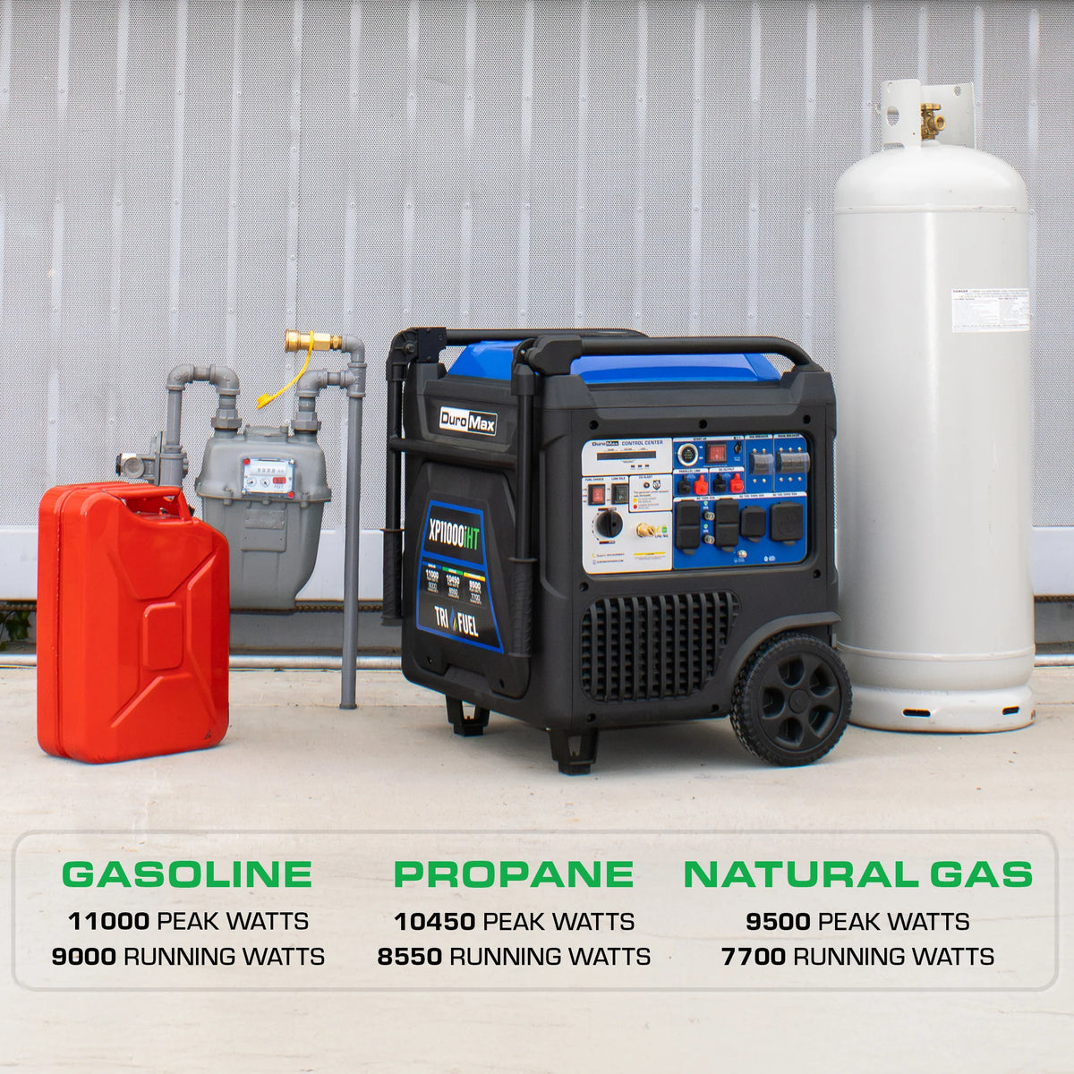 DuroMax 11,000 Watt Portable Tri Fuel Inverter Generator w/ CO Alert