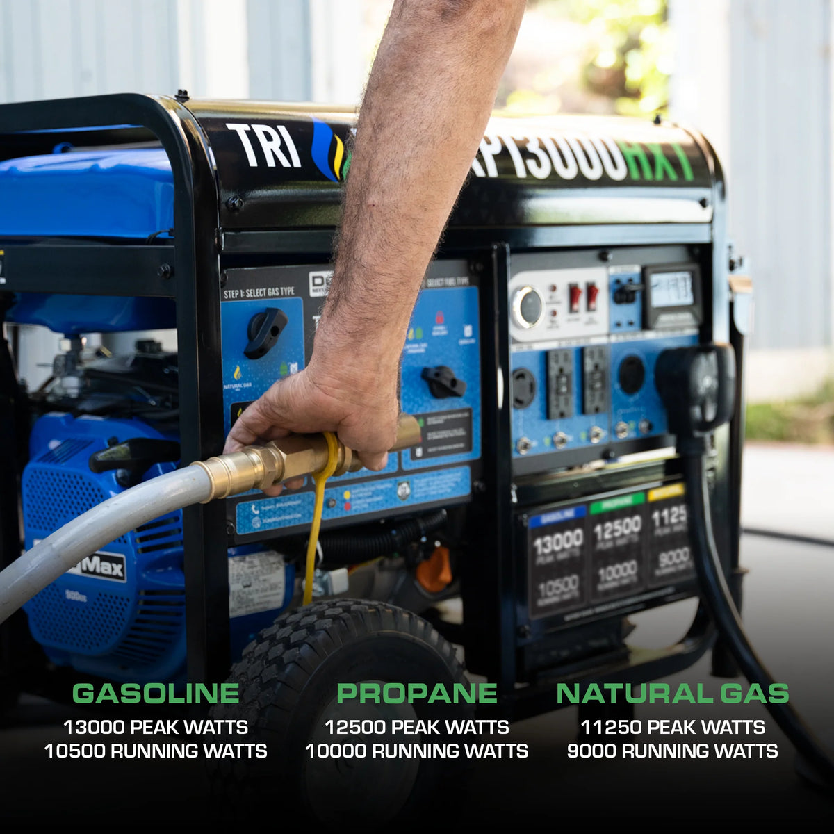 DuroMax XP13000HXT 13,000-Watt 500cc Tri Fuel Portable Generator with CO Alert