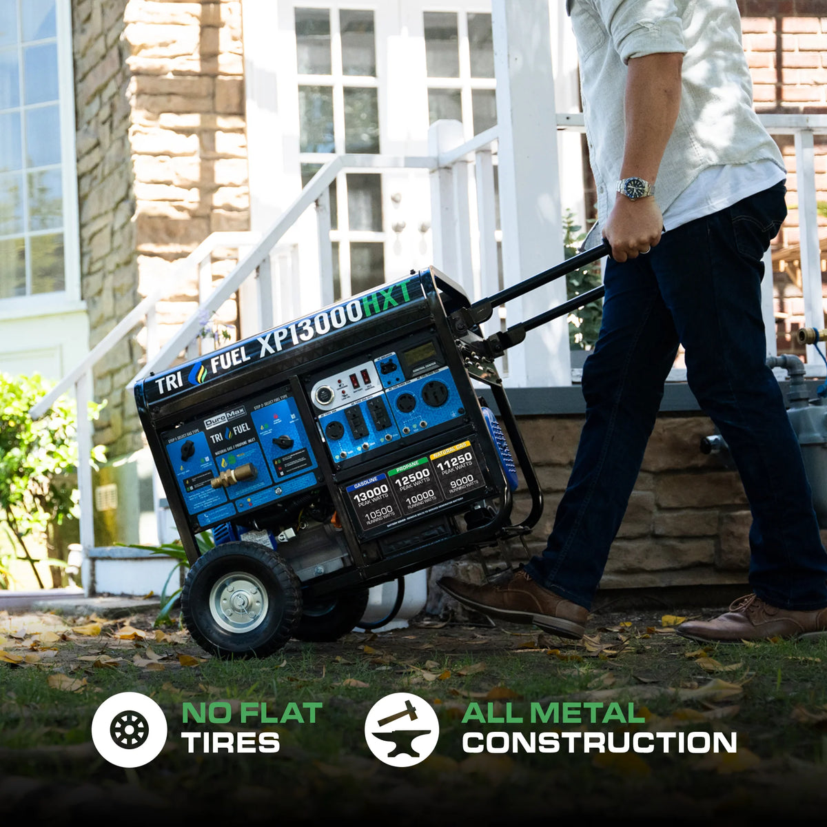 DuroMax XP13000HXT 13,000-Watt 500cc Tri Fuel Portable Generator with CO Alert