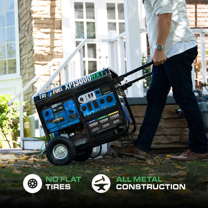 DuroMax XP13000HXT 13,000-Watt 500cc Tri Fuel Portable Generator with CO Alert