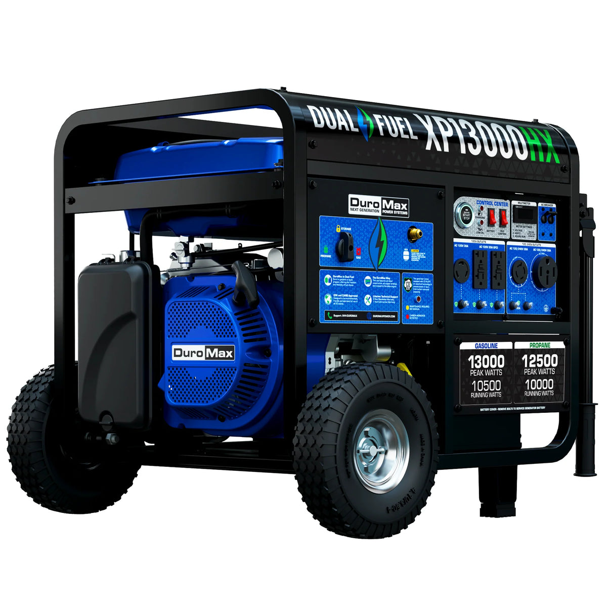 DuroMax 13,000 Watt Dual Fuel Portable HX Generator w/ CO Alert