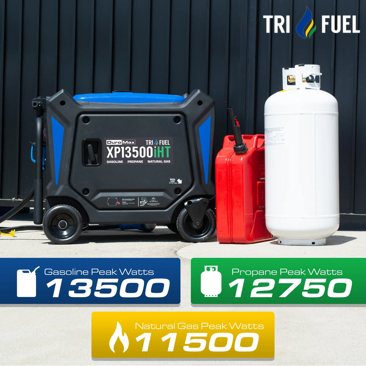 DuroMax 13,500 Watt Portable Tri Fuel Inverter Generator w/ CO Alert