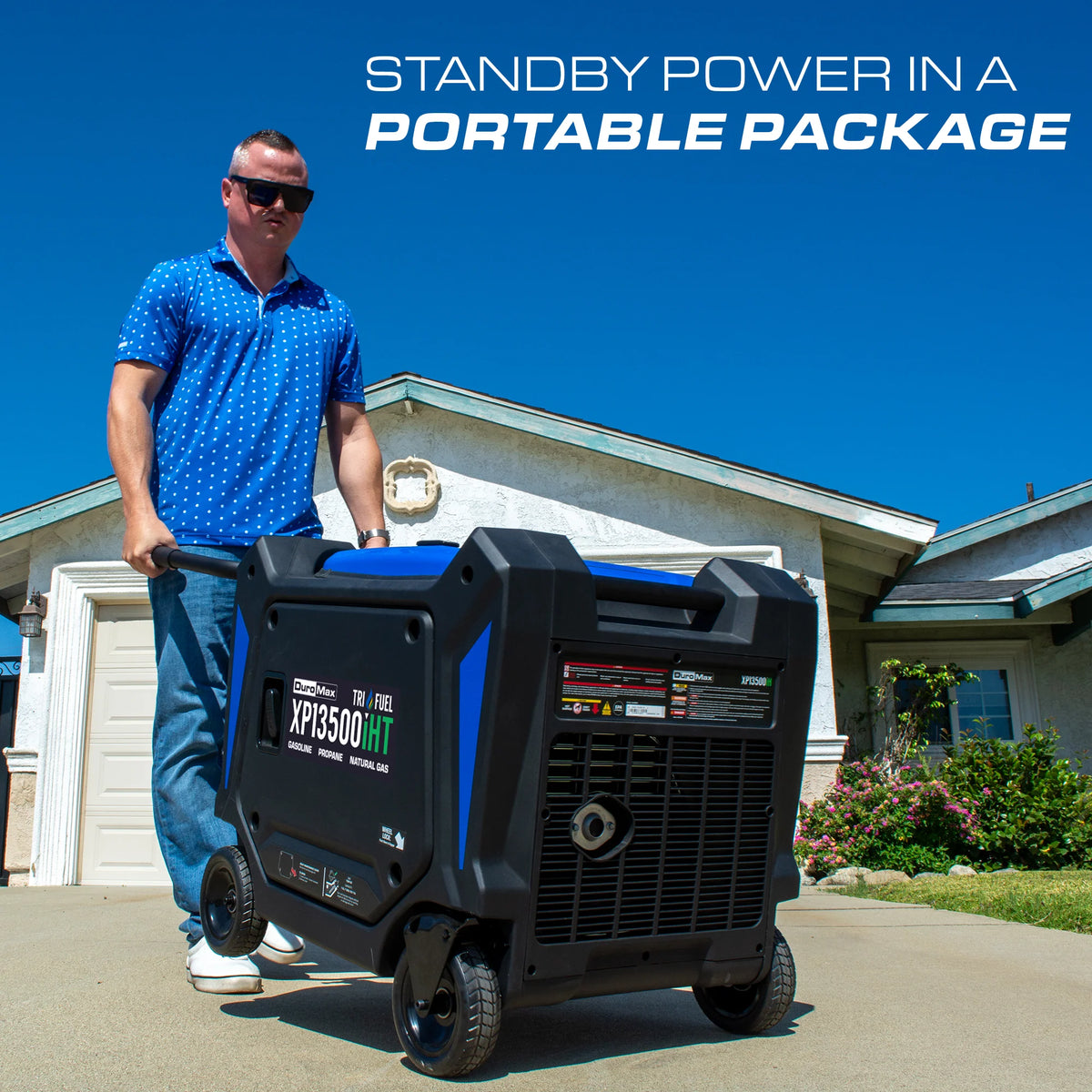 DuroMax 13,500 Watt Portable Tri Fuel Inverter Generator w/ CO Alert
