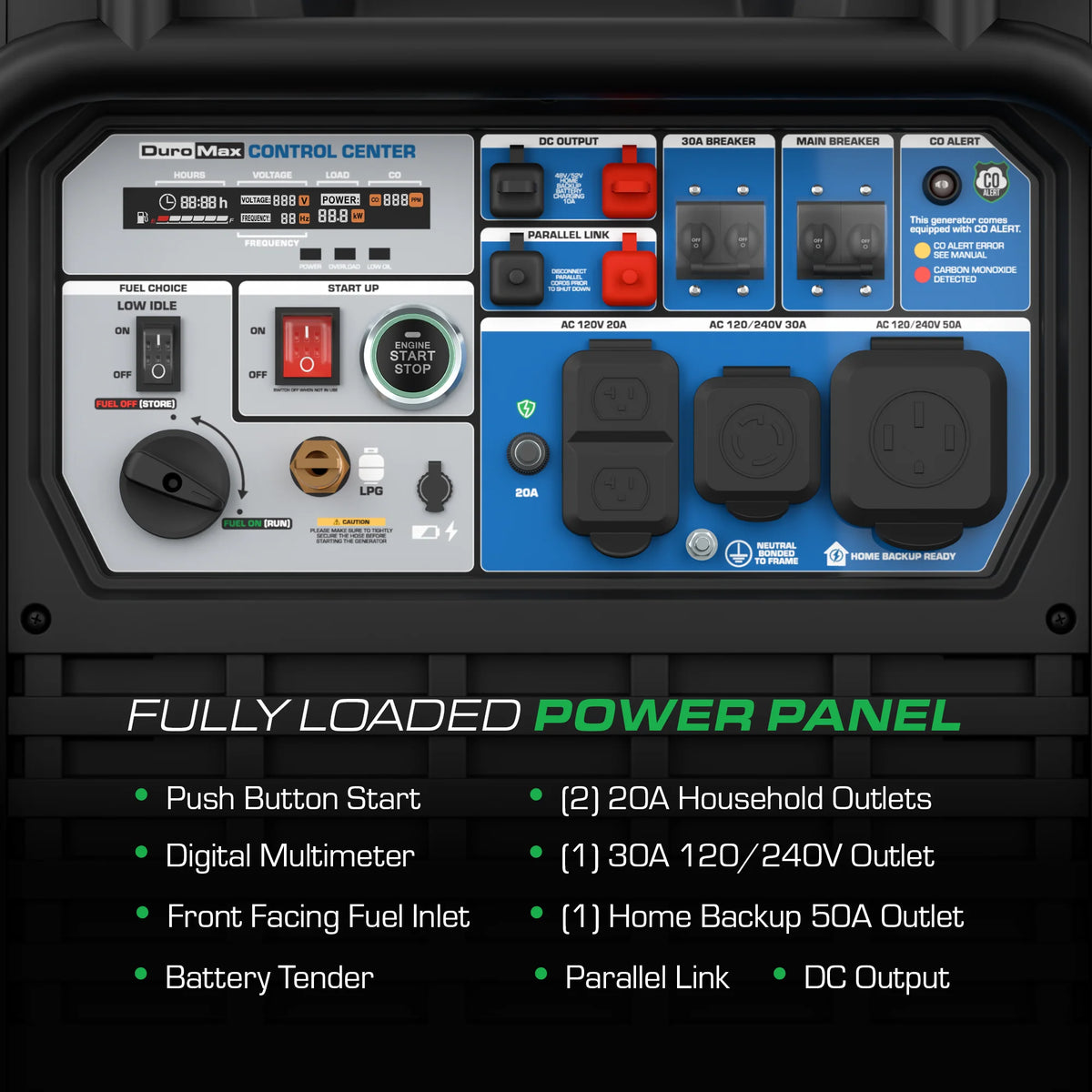 DuroMax 13,500 Watt Portable Dual Fuel Inverter Generator w/ CO Alert
