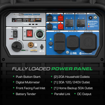 DuroMax 13,500 Watt Portable Dual Fuel Inverter Generator w/ CO Alert