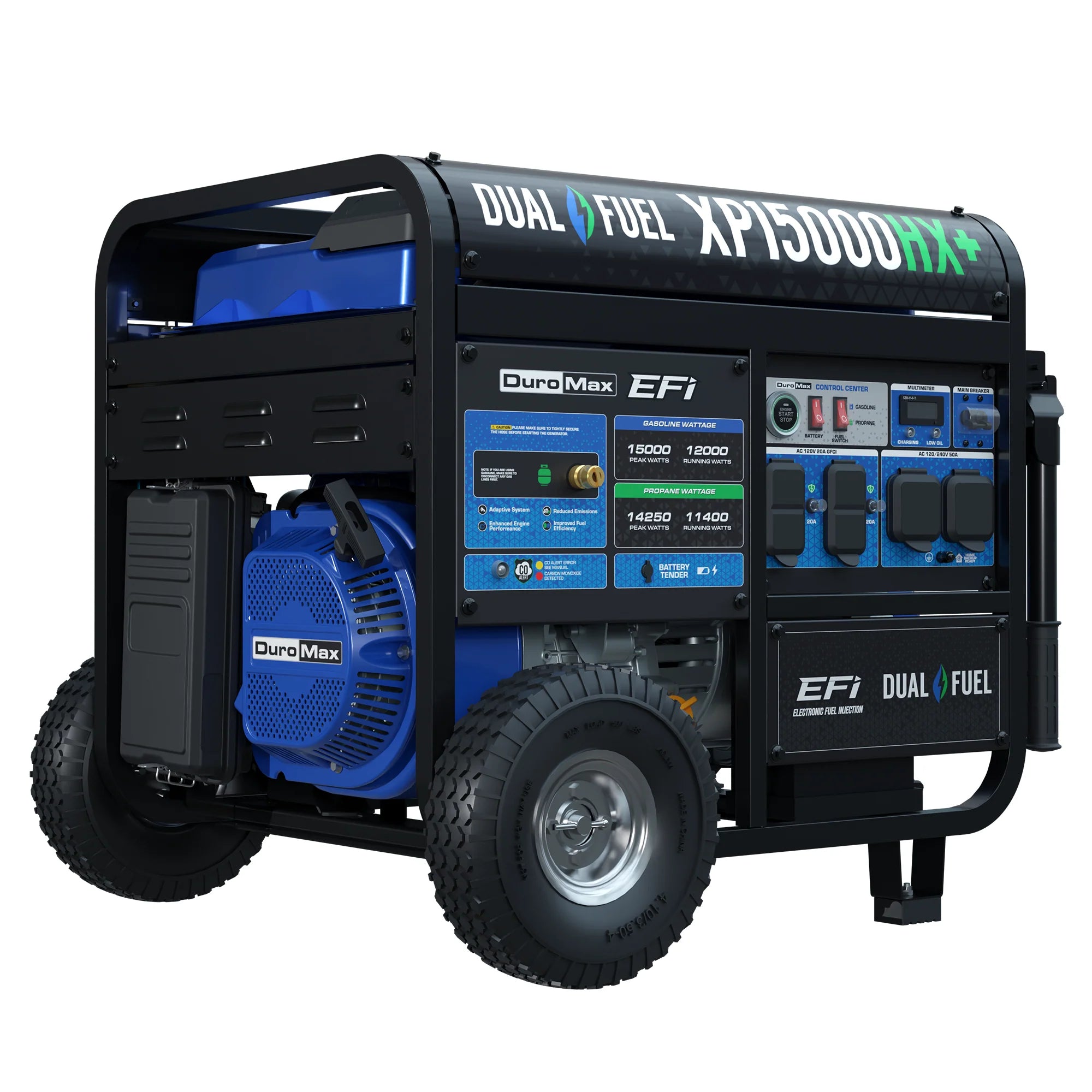 DuroMax XP15000HX+ 15,000-Watt 500cc EFI Electric Start Dual Fuel Portable Generator