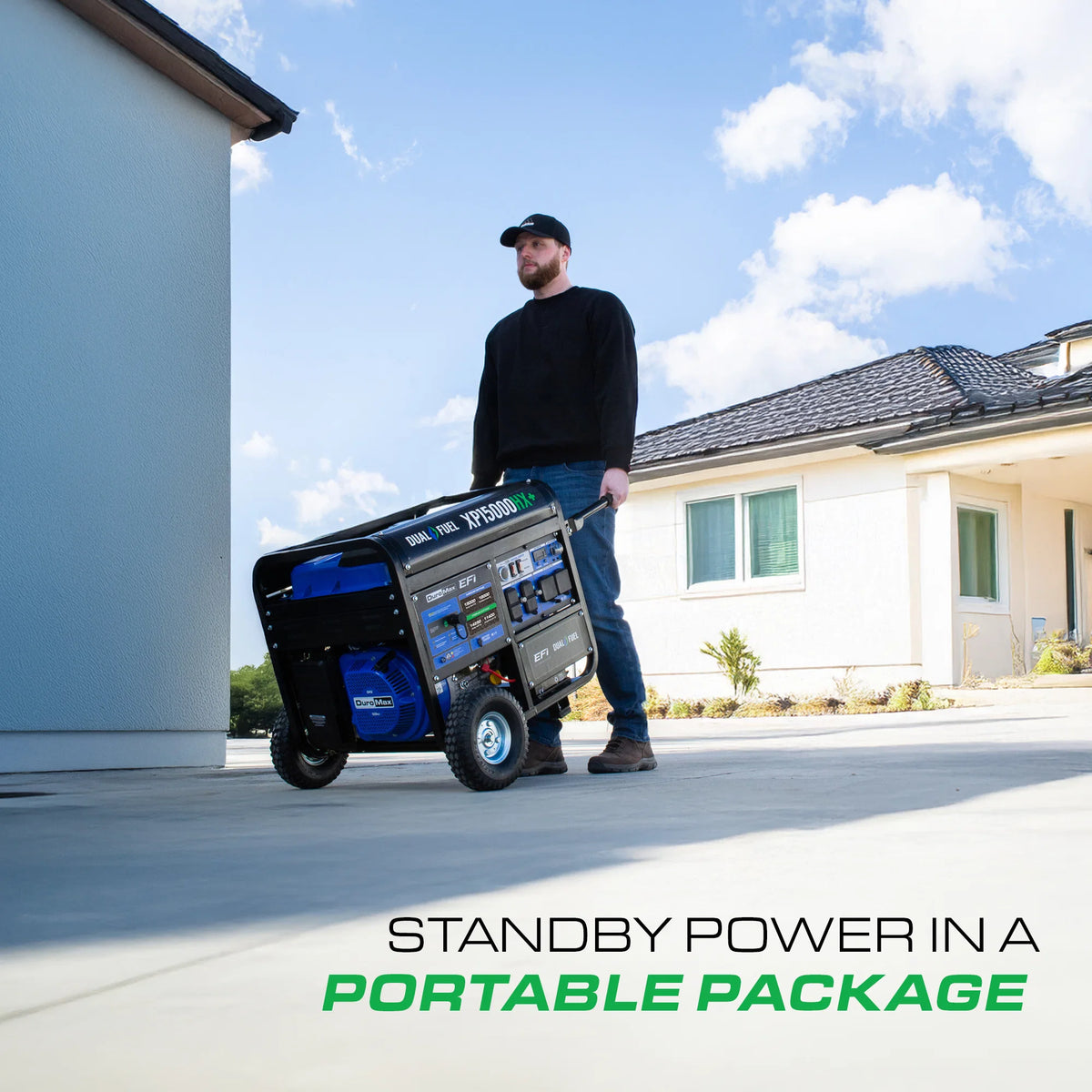 DuroMax XP15000HX+ 15,000-Watt 500cc EFI Electric Start Dual Fuel Portable Generator