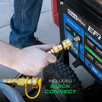 DuroMax XP15000HX+ 15,000-Watt 500cc EFI Electric Start Dual Fuel Portable Generator