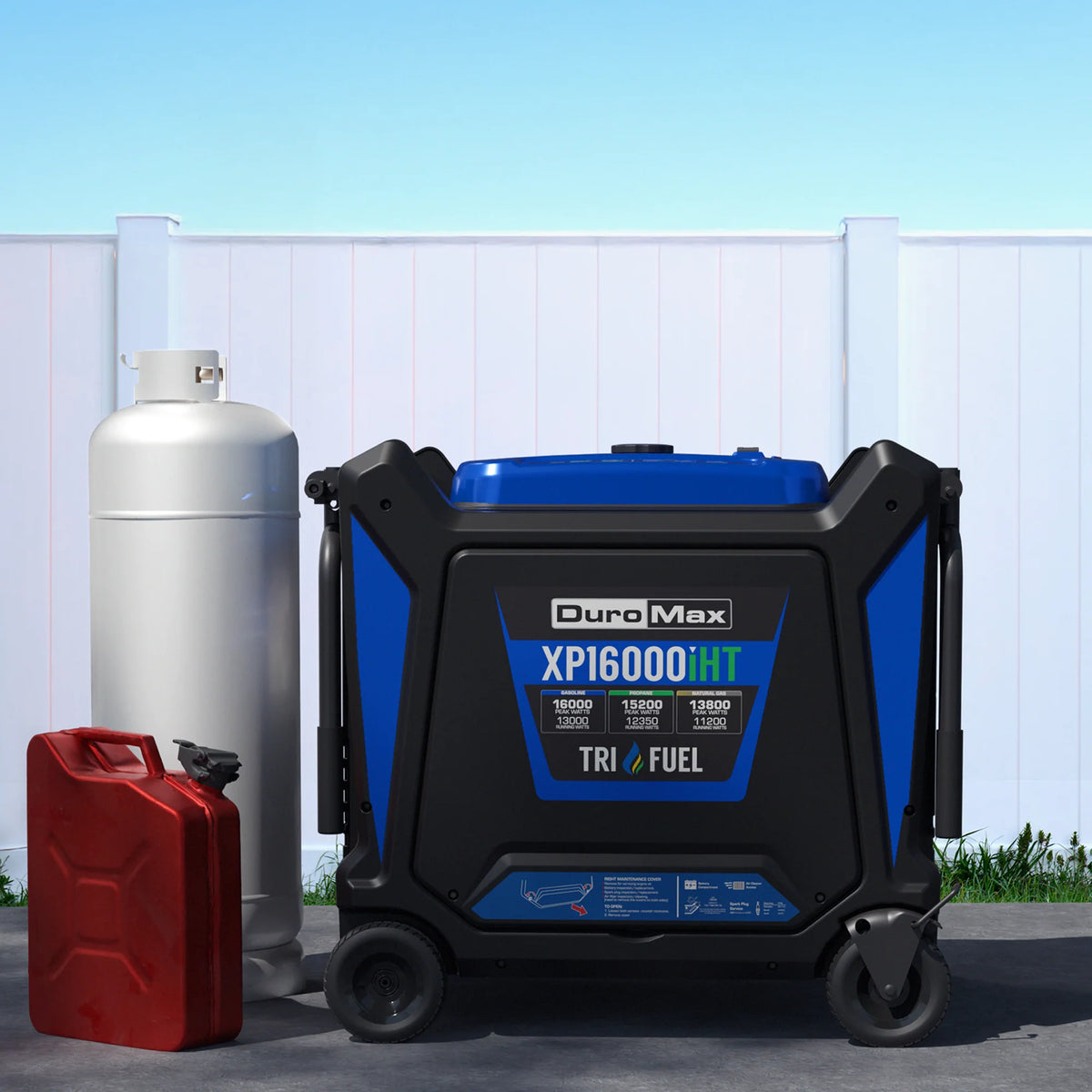 DuroMax 16,000 Watt V-Twin Tri Fuel Portable Digital Inverter Generator