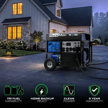 DuroMax 17,500 Watt Tri Fuel Portable Generator w/ CO Alert