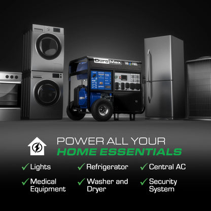 DuroMax 17,500 Watt Tri Fuel Portable Generator w/ CO Alert