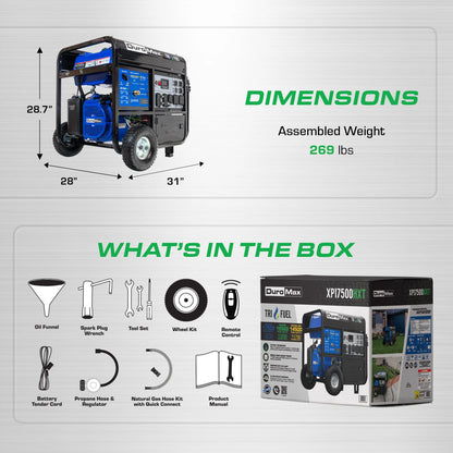 DuroMax 17,500 Watt Tri Fuel Portable Generator w/ CO Alert