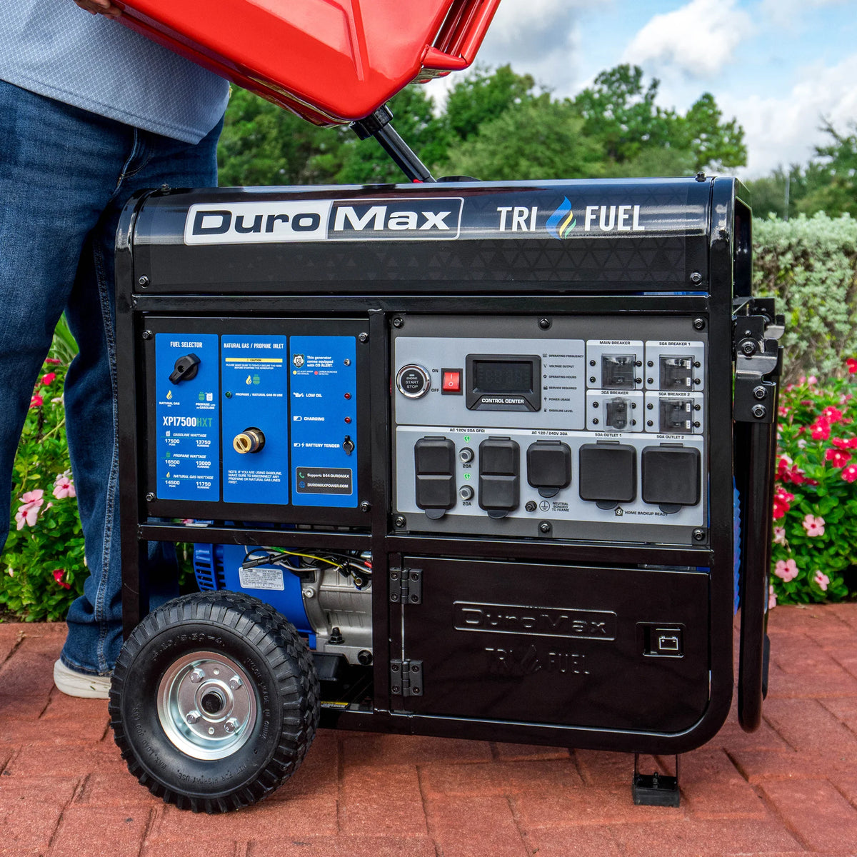 DuroMax 17,500 Watt Tri Fuel Portable Generator w/ CO Alert