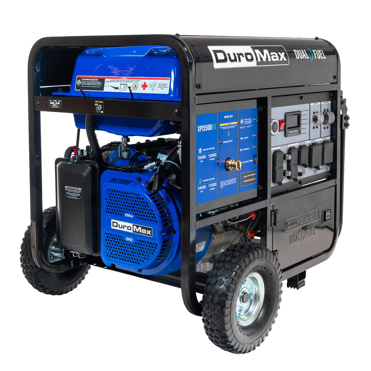 DuroMax 15,500 Watt Dual Fuel Portable Generator w/ CO Alert