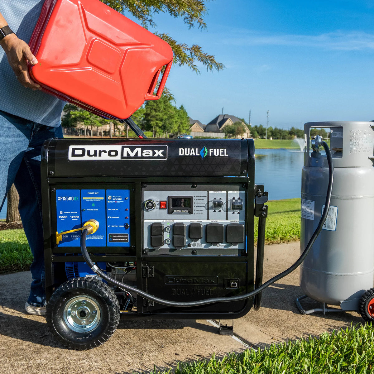 DuroMax 15,500 Watt Dual Fuel Portable Generator w/ CO Alert