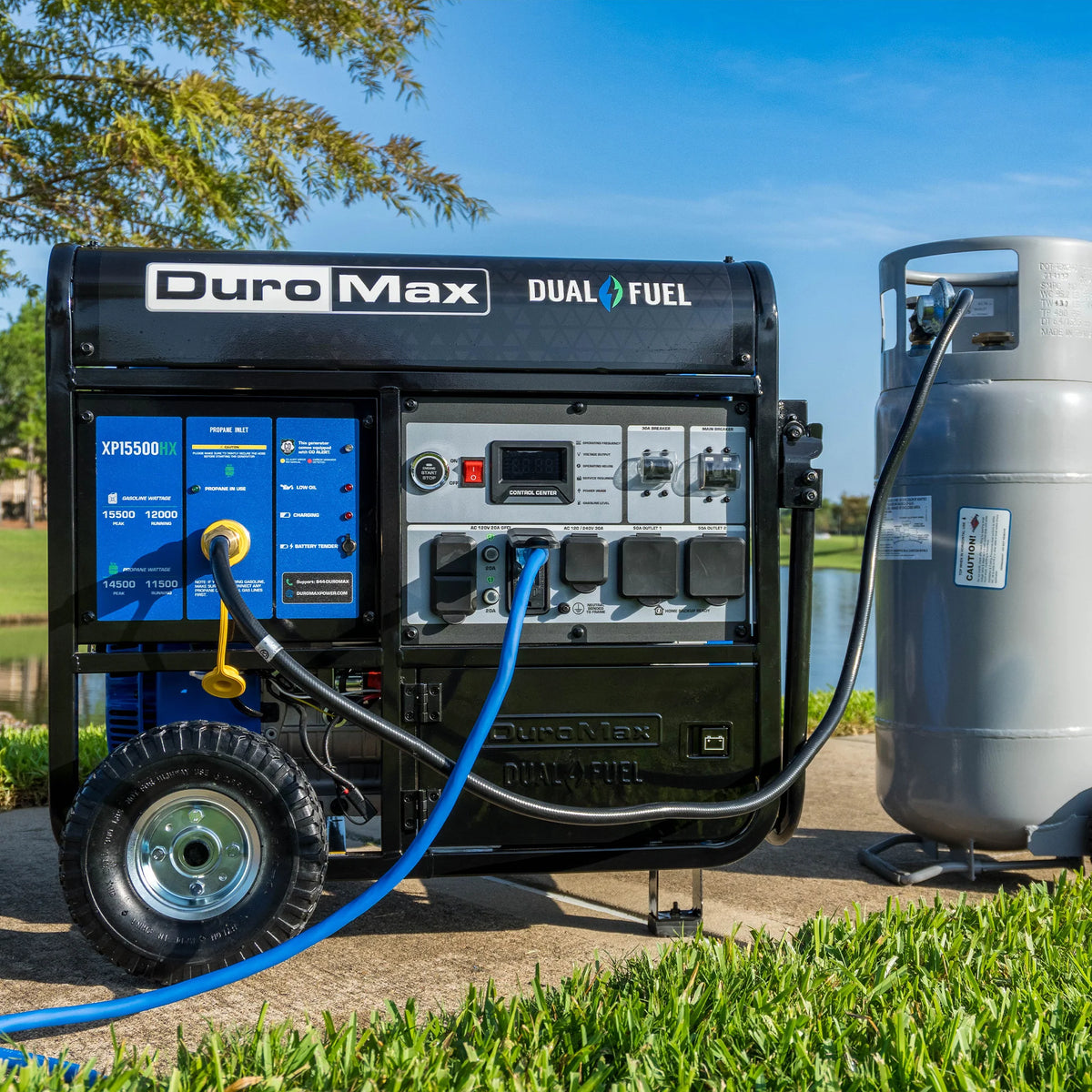 DuroMax 15,500 Watt Dual Fuel Portable Generator w/ CO Alert