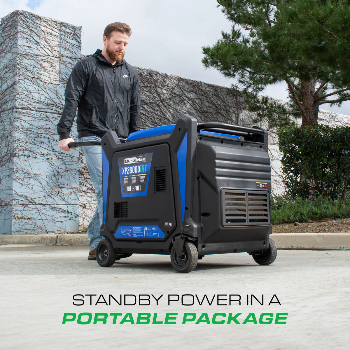 DuroMax 28,000 Watt V-Twin Tri Fuel Portable Digital Inverter Generator
