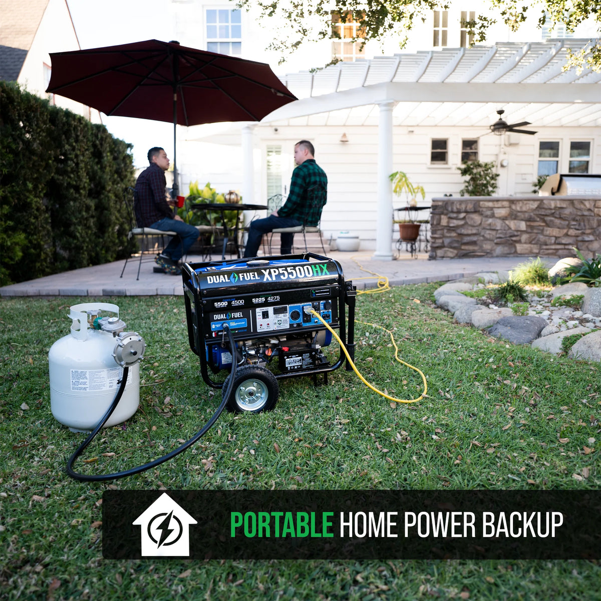 DuroMax XP5500HX 5,500-Watt 210Vcc Electric Start Dual Fuel Portable Generator
