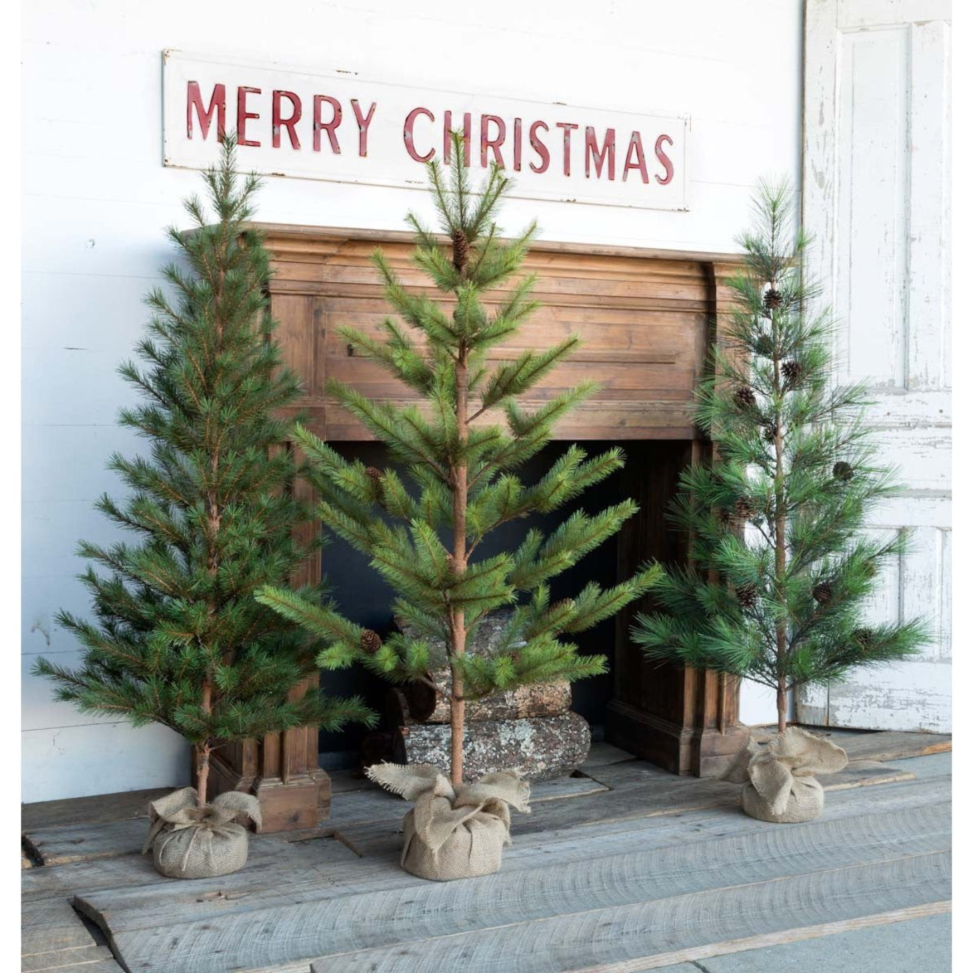 Park Hill Collection Tree Lot Third-Year Faux Seedling Trees, Set of 3, Assorted Styles - XPQ80212