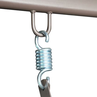 Outsunny 3-Seat Patio Swing Chair with Adjustable Canopy, Removable Cushion, Pillows & Trays, Black - 84A-068BK