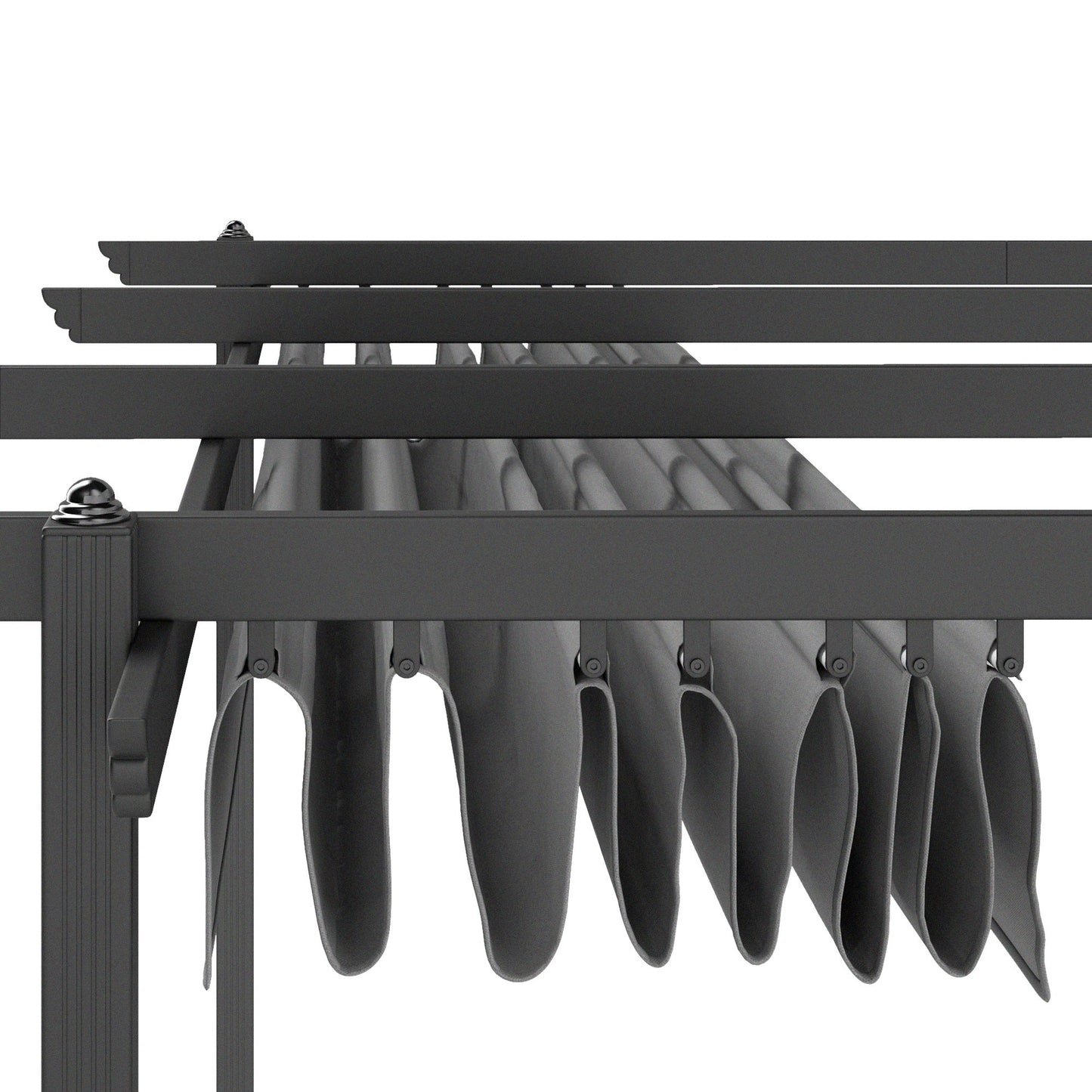 Outsunny 13' x 13' Aluminum Retractable Pergola Canopy, for Garden Patio Backyard Deck, Gray - 84C-567V00GY