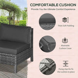 Outsunny 9-Piece Rattan Wicker Outdoor Patio Sectional Furniture Conversation Set - 860-067BK