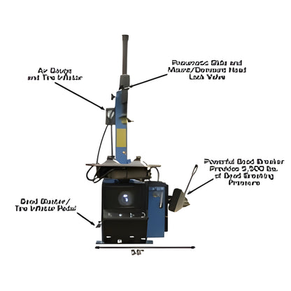 Atlas TC755 Tilt-Back Rim-Clamp Tire Changer w/ Beadblaster - ATEATTC755-FPD