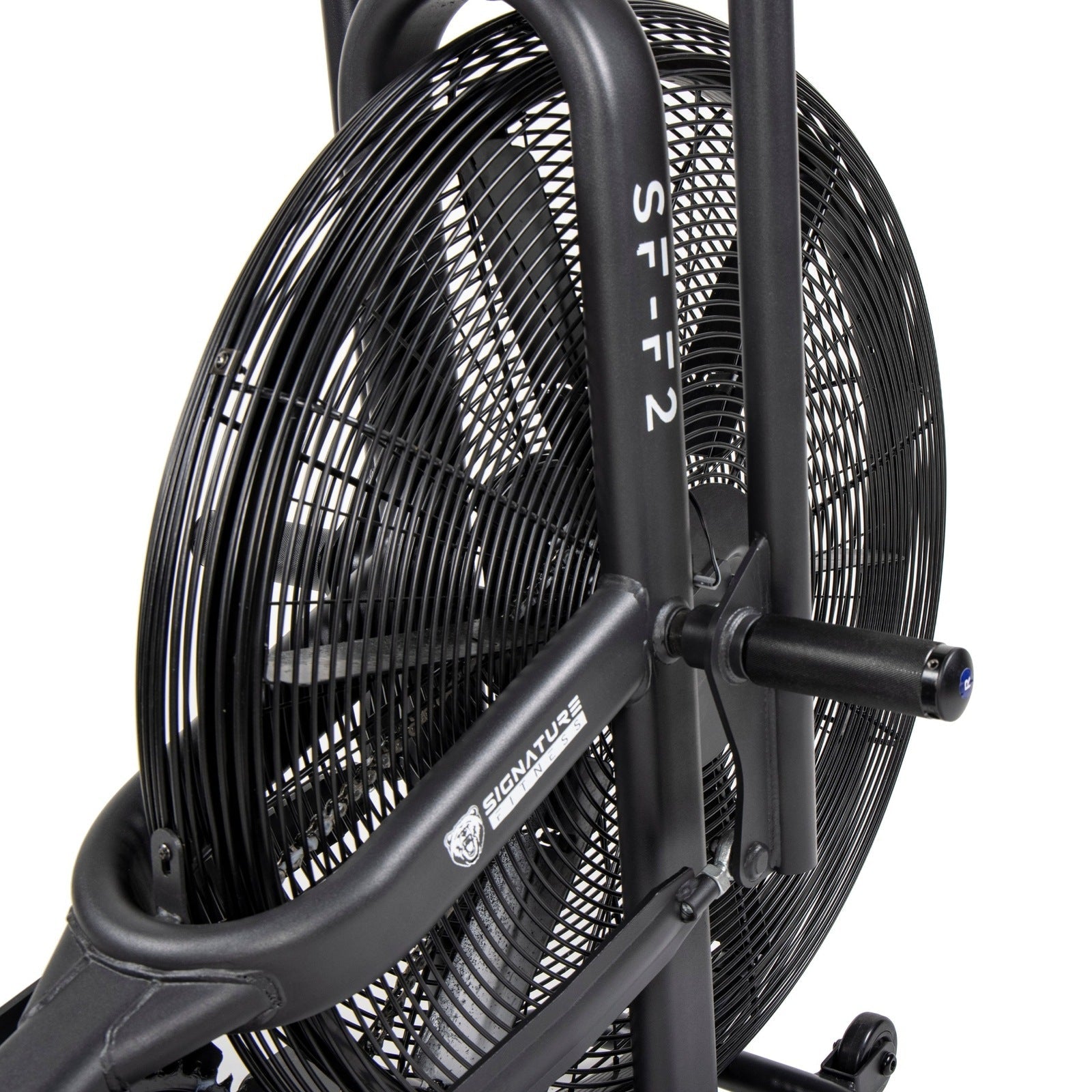 Signature Fitness Upright Fan Bike with Adjustable Seat and Handlebars for HIIT and Cardio Training -SF-F2