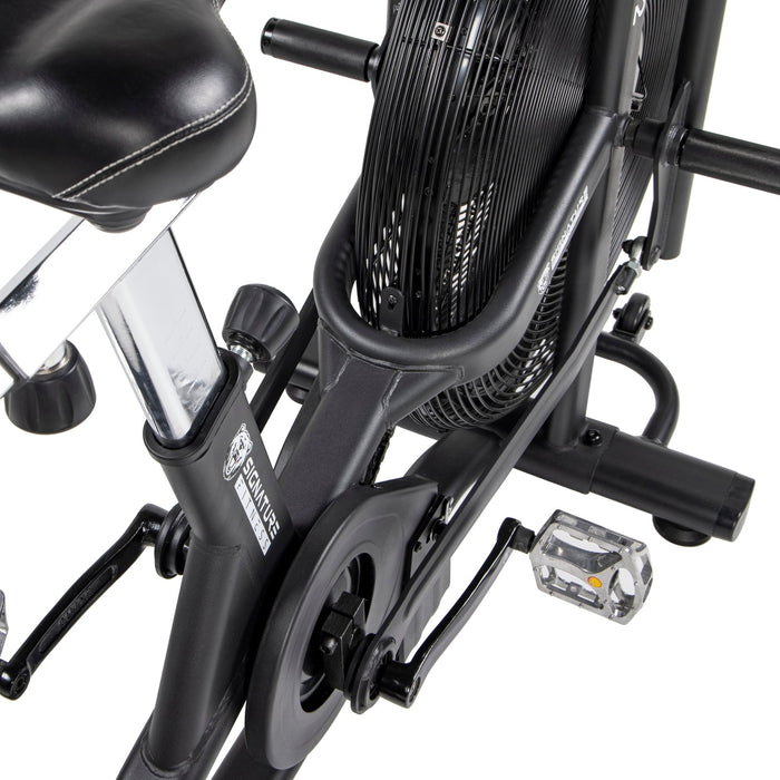 Signature Fitness Upright Fan Bike with Adjustable Seat and Handlebars for HIIT and Cardio Training -SF-F2