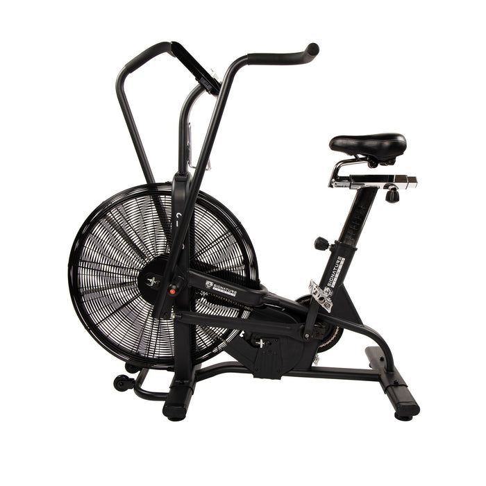 Signature Fitness Upright Fan Bike with Adjustable Seat and Handlebars for HIIT and Cardio Training -SF-F2