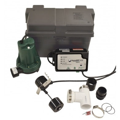 Zoeller Aquanot Spin 508 1/3 HP 115V Cast Iron Submersible Sump Pump System with 12V Battery Backup - Z5080006