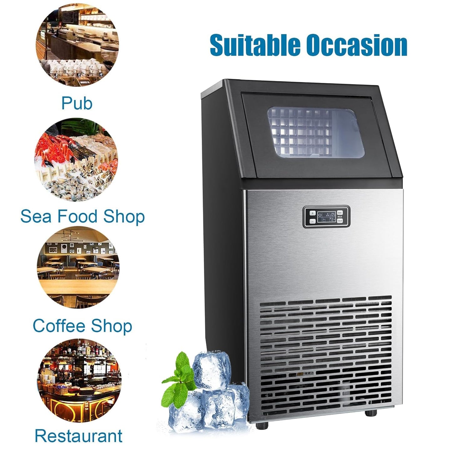 Antarctic Star Commercial Ice Makers Machine Stainless Steel Makers - Z5845AS