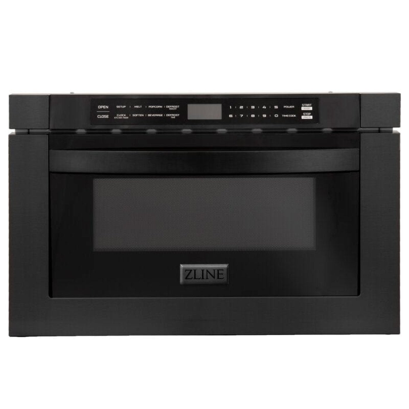 ZLINE 5-Piece Appliance Package - 48 In. Gas Range, Range Hood, Refrigerator, Microwave and Dishwasher in Black Stainless Steel, 5KPR-RGBRH48-MWDWV