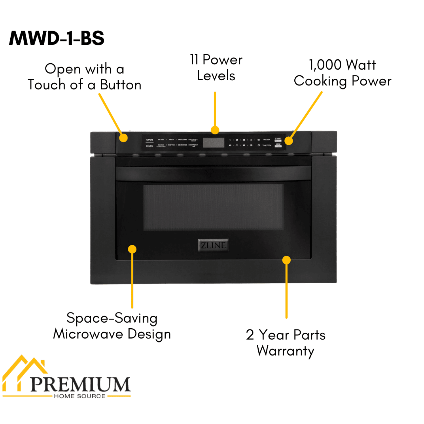 ZLINE Appliance Package - 36 in. Dual Fuel Range, Range Hood, Microwave, Dishwasher in Black Stainless Steel, 4KP-RABRBRH36-MWDW