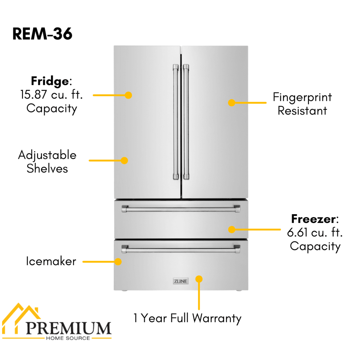 ZLINE Appliance Package - 48 in. Dual Fuel Range, Range Hood, Microwave Drawer, 3 Rack Dishwasher, Refrigerator, 5KPR-RARH48-MWDWV