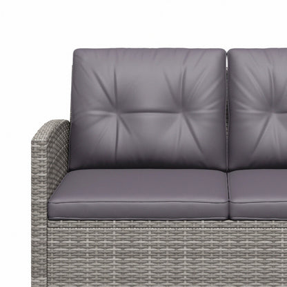 Outsunny 4-Piece PE Wicker Patio Set with Two-tier Coffee Table & Cushions, Charcoal - 860-117V01TN