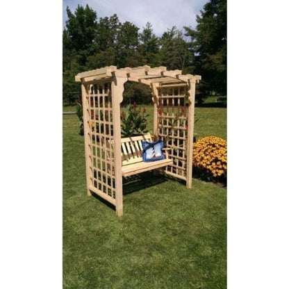 A & L Furniture Amish Handcrafted Pine Cambridge Arbor & Swing - 1516-UNF