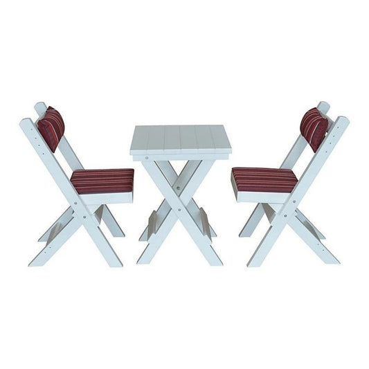 A & L Furniture Poly Coronado Square Folding Bistro Set - 4001-White