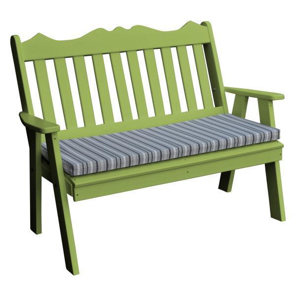 A & L Furniture Poly Royal English Garden Bench - 855-4FT-Aruba Blue