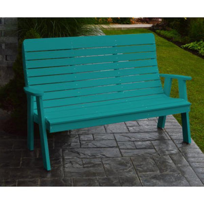 A & L Furniture Poly Winston Garden Bench - 852-4FT-Blue