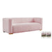 Meridian Furniture Glam PINK Velvet Channel Tufted Ravish Sofa Meridian Contemporary - 640Pink-S